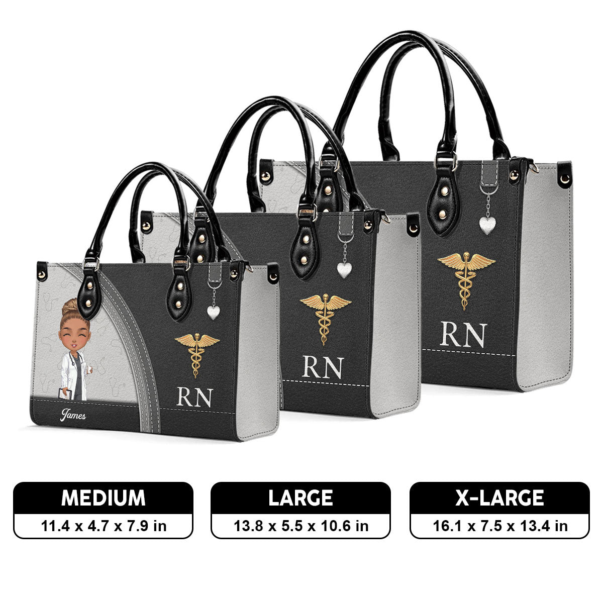 Elegant Nurse Life - Personalized Custom Leather Handbag