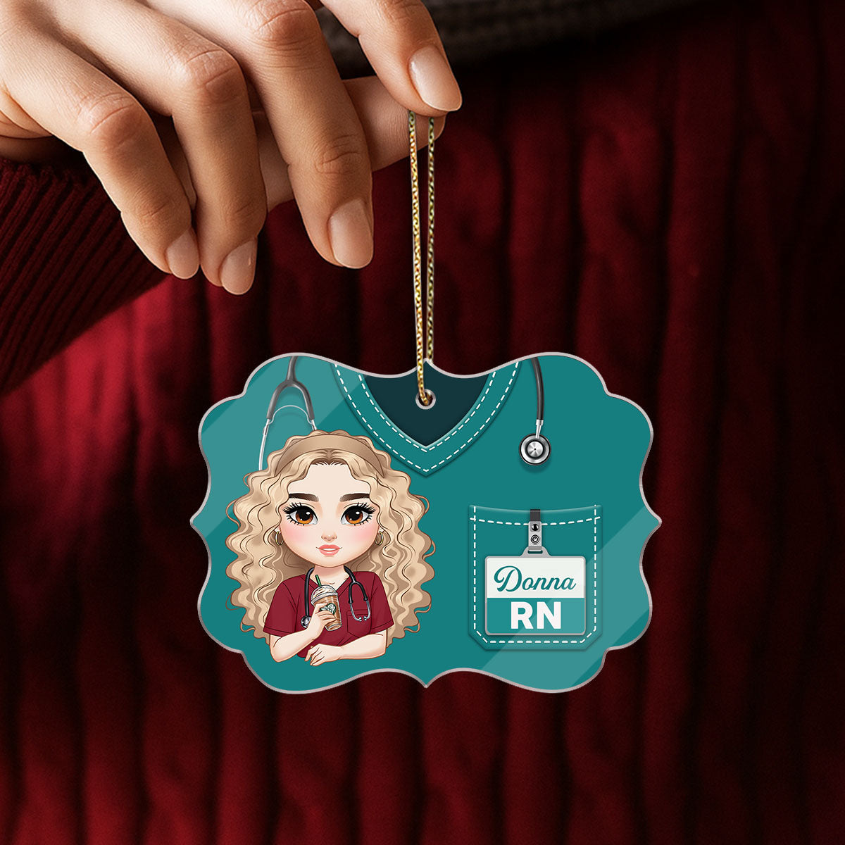 Sparkling Holiday Nurse - Personalized Nurse Acrylic Ornament