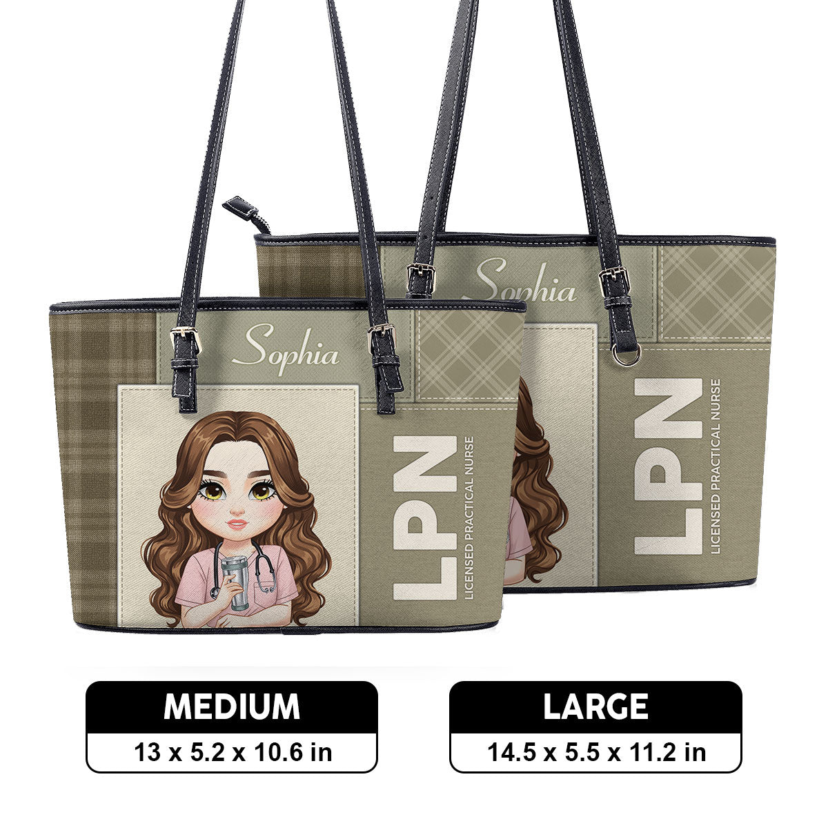 Flawless Nurse Style - Personalized Custom Nurse Leather Tote Bag