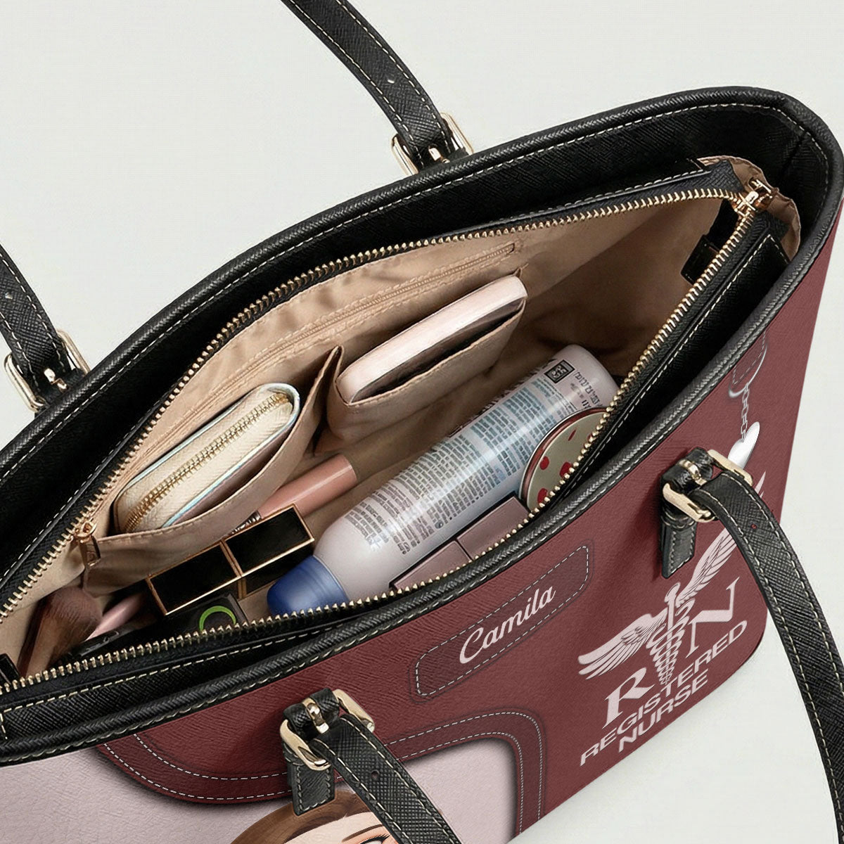 Nurse Bright Spirit - Personalized Custom Nurse Leather Tote Bag