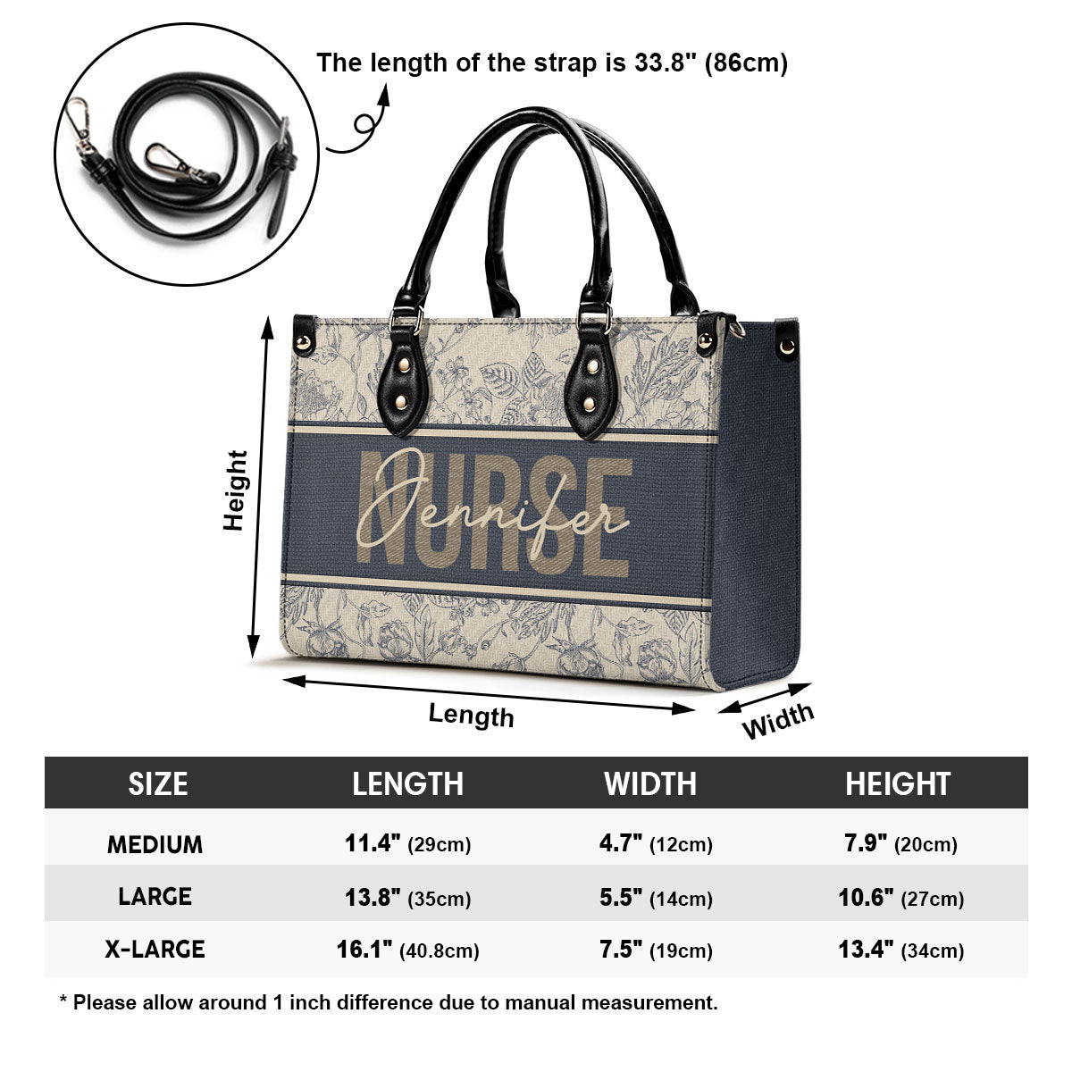 Right Nurse - Personalized Custom Leather Handbag
