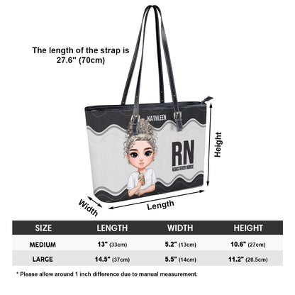 Wonderful Nurse Life - Personalized Custom Nurse Leather Tote Bag
