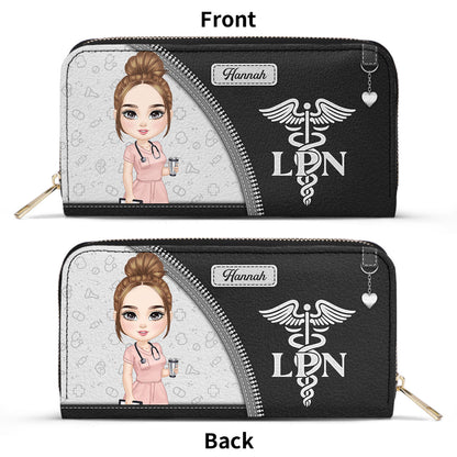 Simple Nurse Life - Personalized Nurse Leather Long Wallet