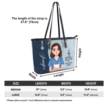 Endless Love Nurse - Personalized Custom Nurse Leather Tote Bag