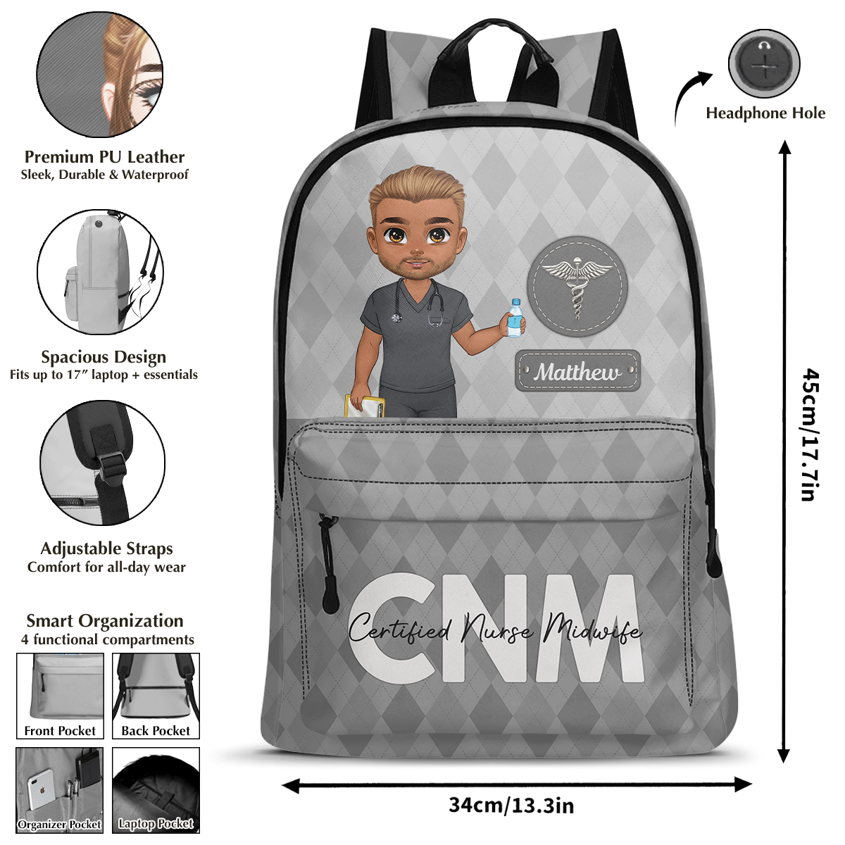 Nurse Elegant Style - Personalized Backpack