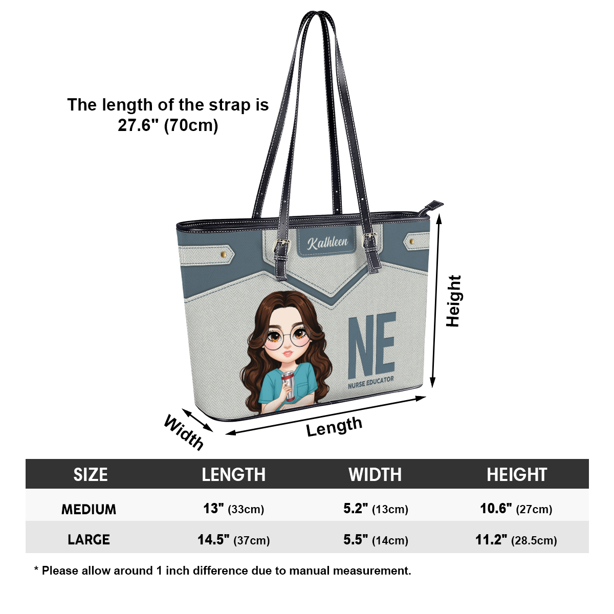 Magic Nurse Life - Personalized Custom Nurse Leather Tote Bag