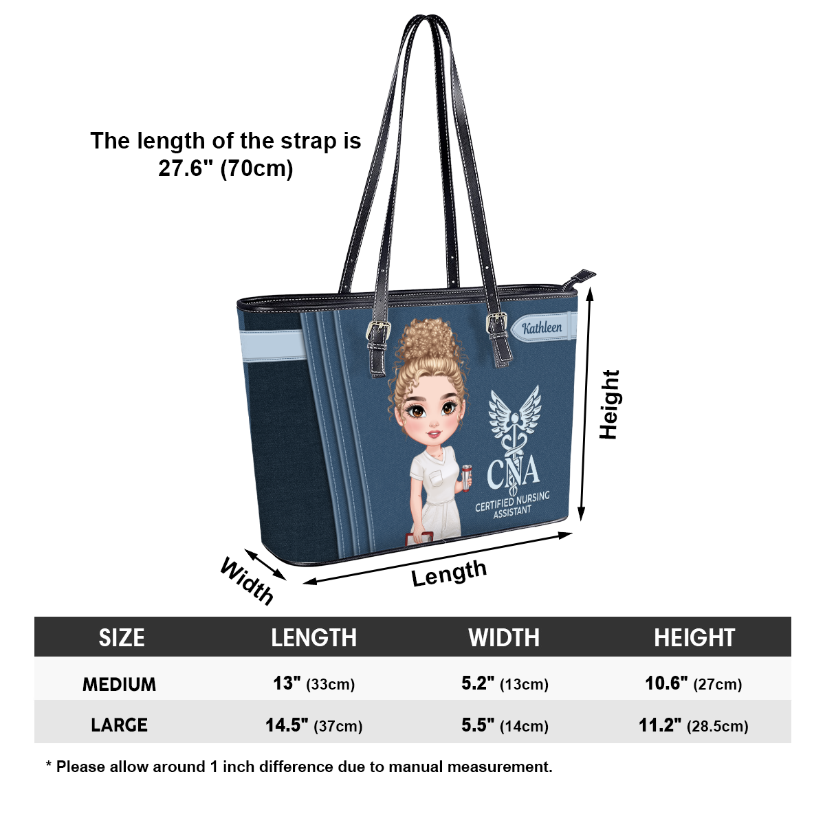 Fabulous Nurse Style - Personalized Custom Nurse Leather Tote Bag