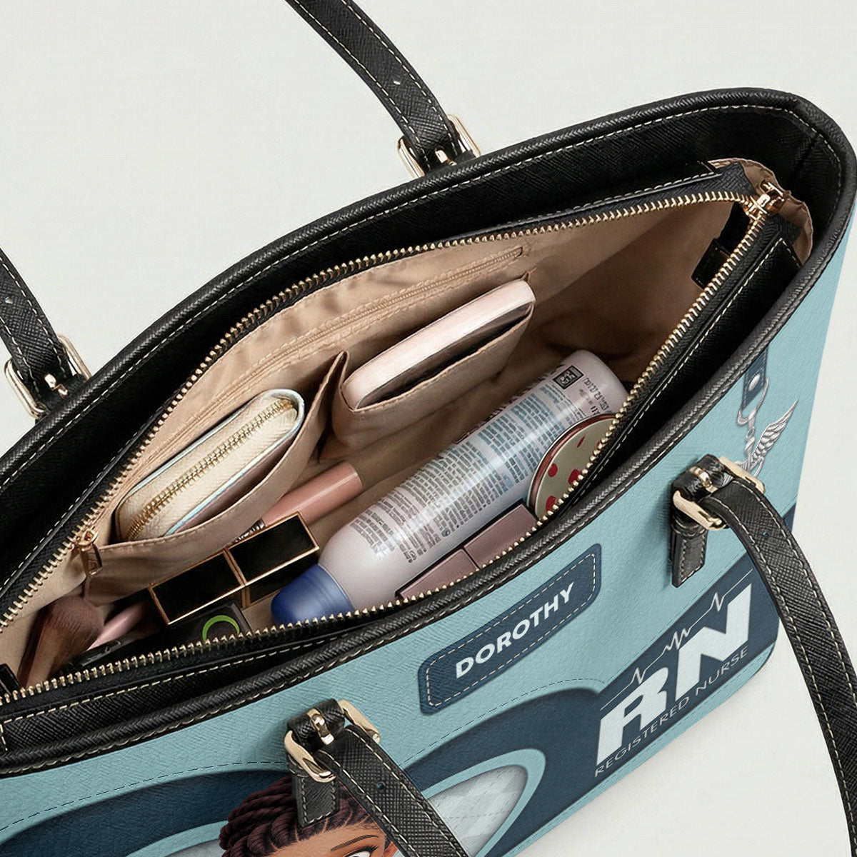 Delightful Nurse Style - Personalized Custom Nurse Leather Tote Bag