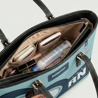 Delightful Nurse Style - Personalized Custom Nurse Leather Tote Bag