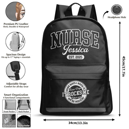Varsity Style Nurse - Personalized Backpack