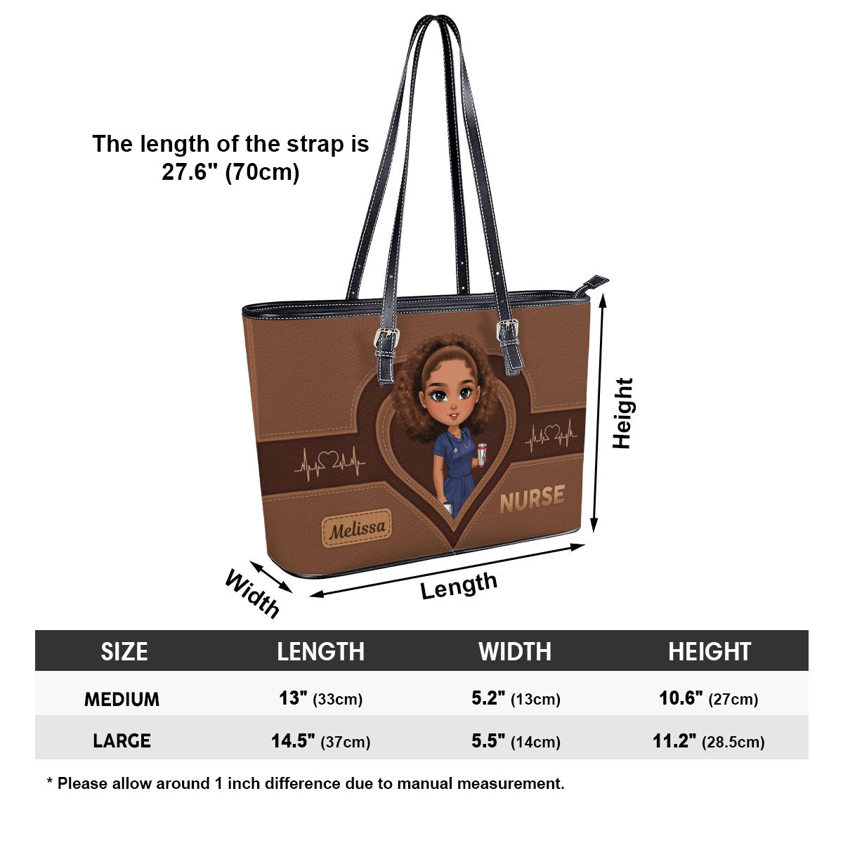 Nursing Scrub Life - Personalized Custom Nurse Leather Tote Bag