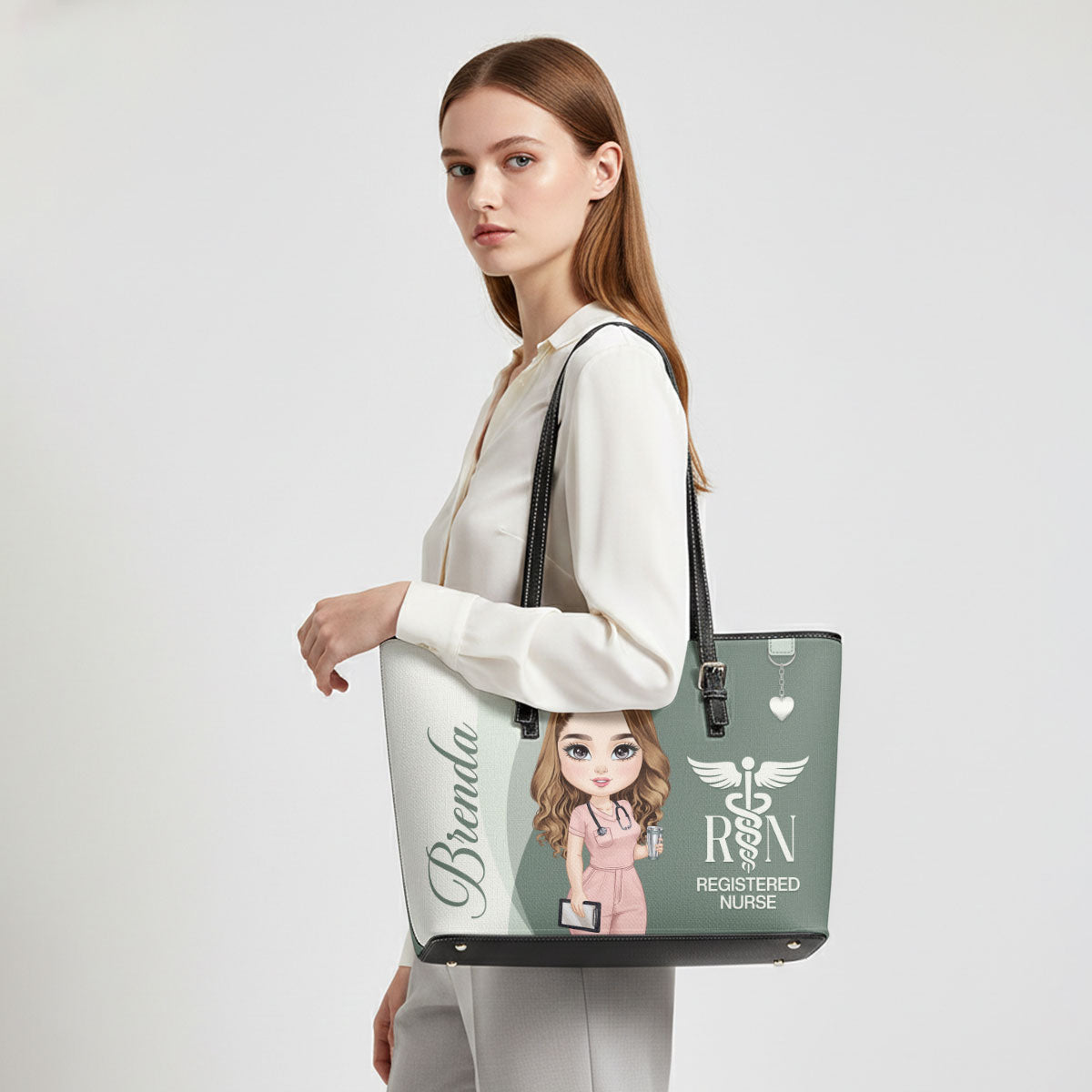 Prestige Nurse Style - Personalized Custom Nurse Leather Tote Bag
