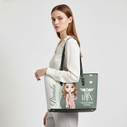 Prestige Nurse Style - Personalized Custom Nurse Leather Tote Bag
