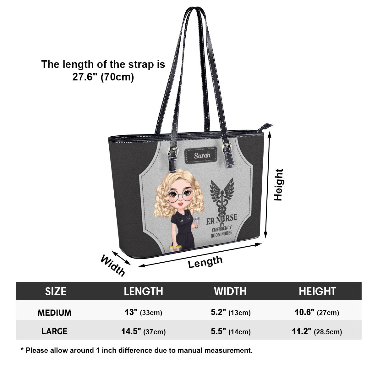 Nurse Magic Life - Personalized Custom Nurse Leather Tote Bag