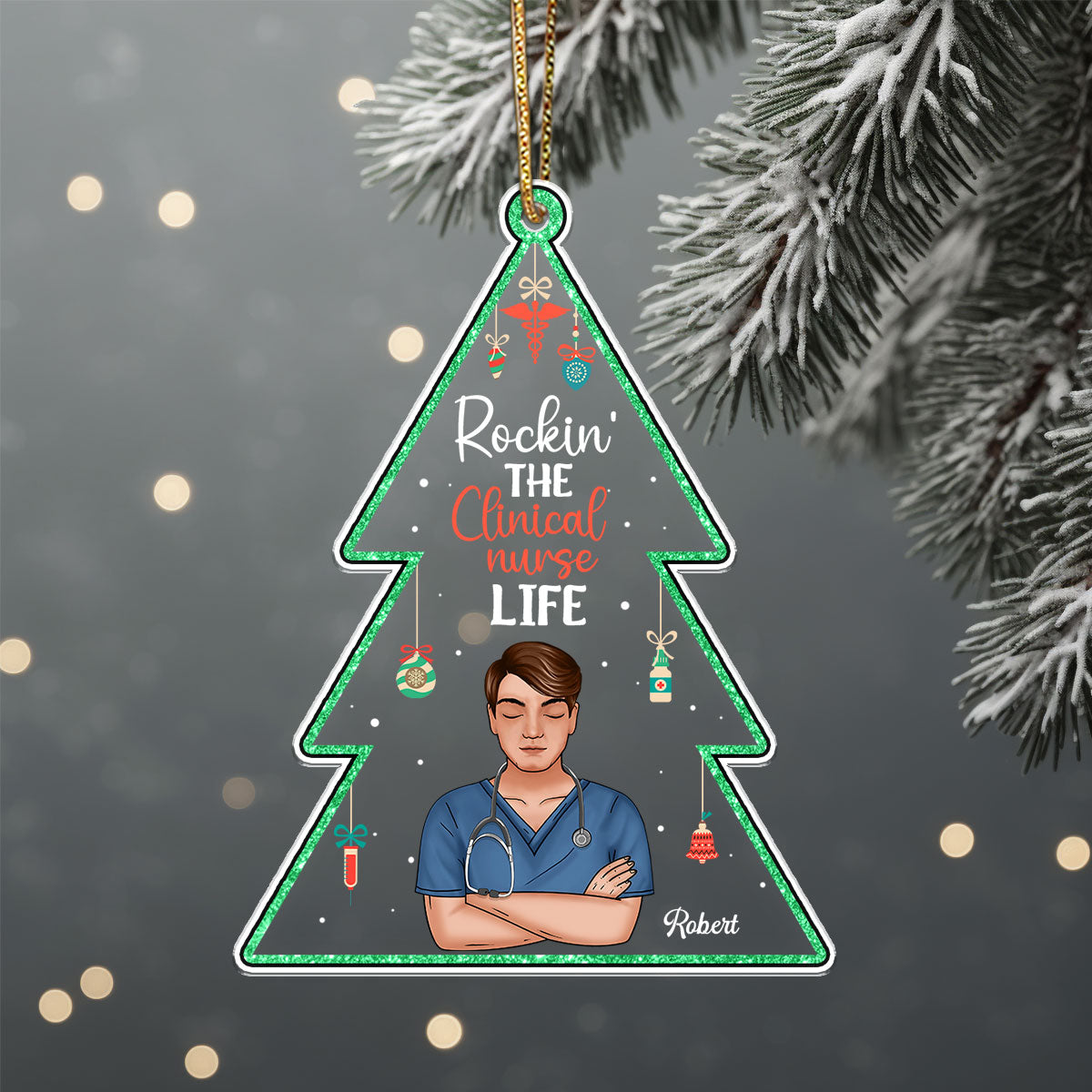 Rockin' Nurse Life - Personalized Nurse Acrylic Ornament