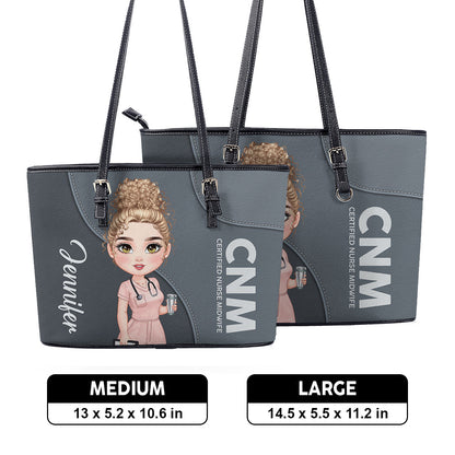 Refined Nurse Life - Personalized Custom Nurse Leather Tote Bag