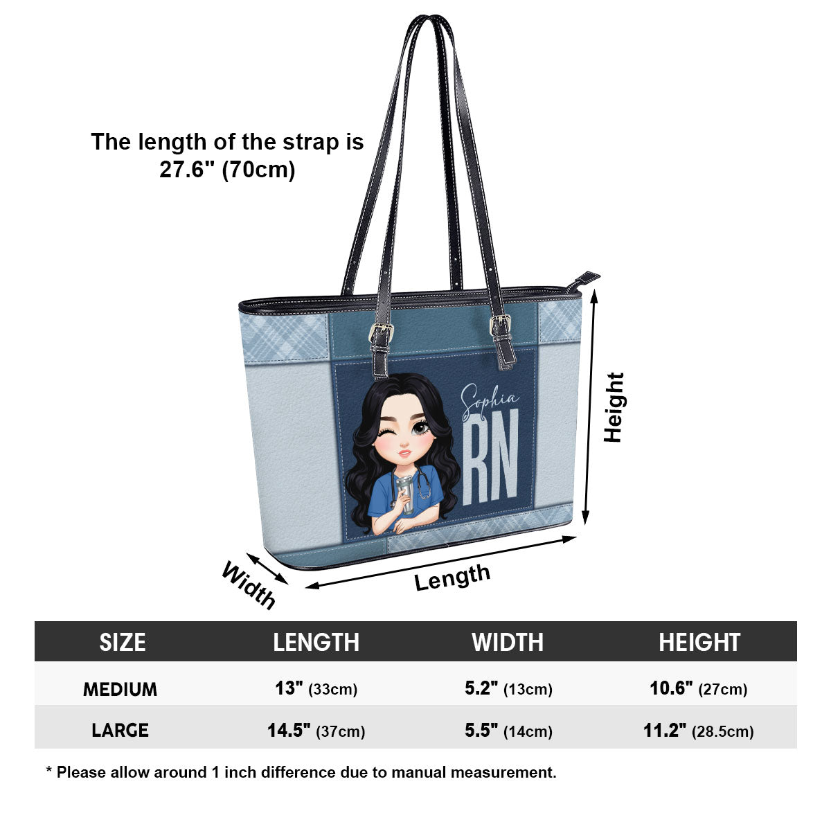 Nurse Crazy Life - Personalized Custom Nurse Leather Tote Bag