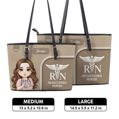 Clean Nurse Style - Personalized Custom Nurse Leather Tote Bag