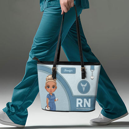 Gentle Style Nurse - Personalized Custom Nurse Leather Tote Bag