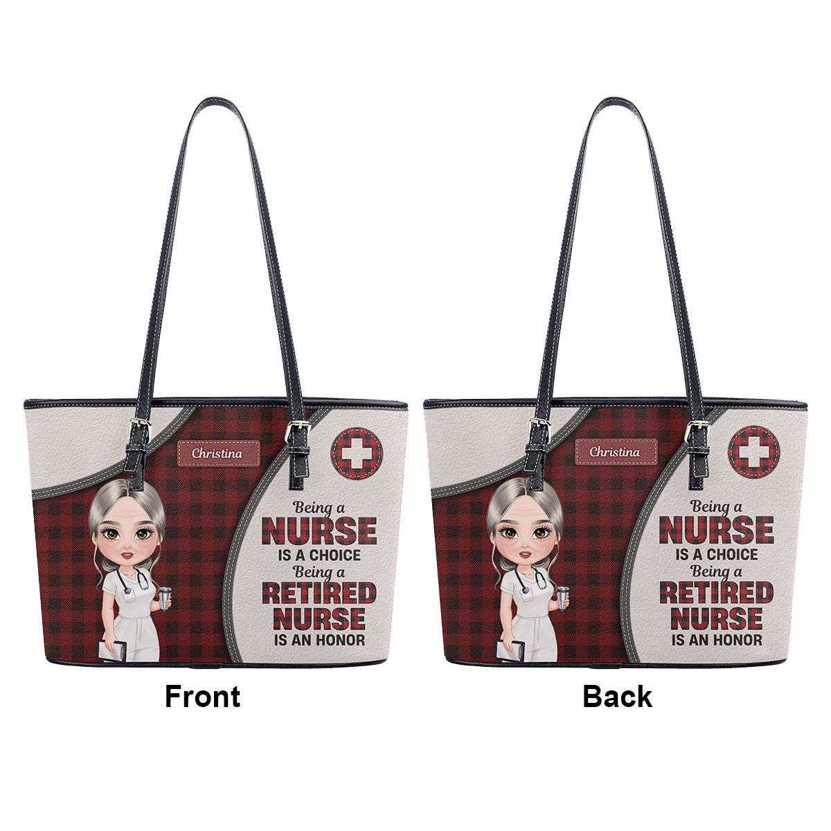 Be A Retired Nurse - Personalized Custom Nurse Leather Tote Bag