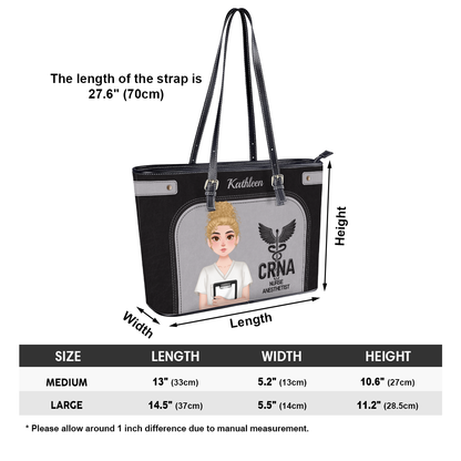 Enough To Be - Personalized Custom Nurse Leather Tote Bag