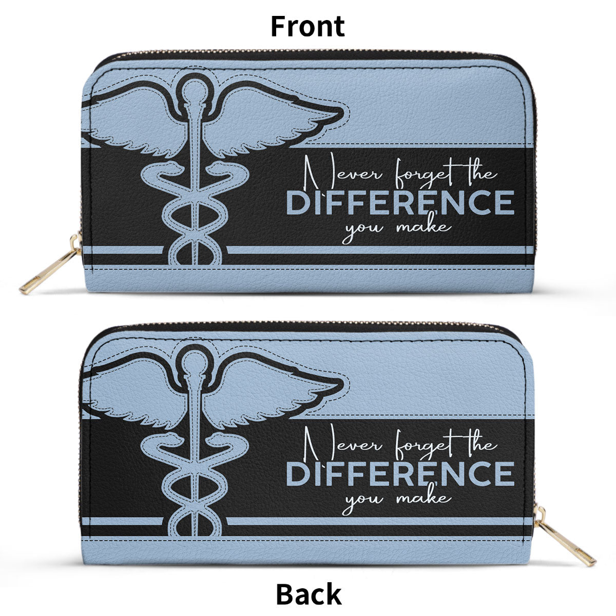 Never Forget - Personalized Nurse Leather Clutch Purse