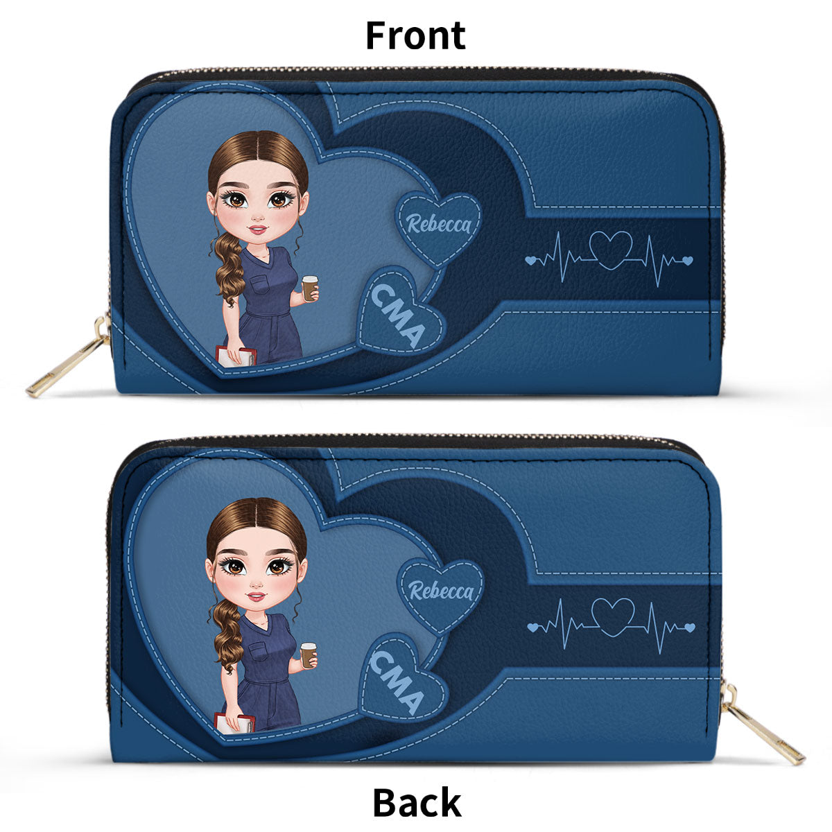 Sweet Nurse - Personalized Nurse Leather Long Wallet