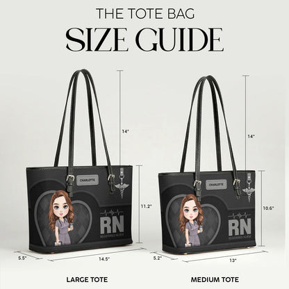 Nurse Basic Style - Personalized Custom Nurse Leather Tote Bag