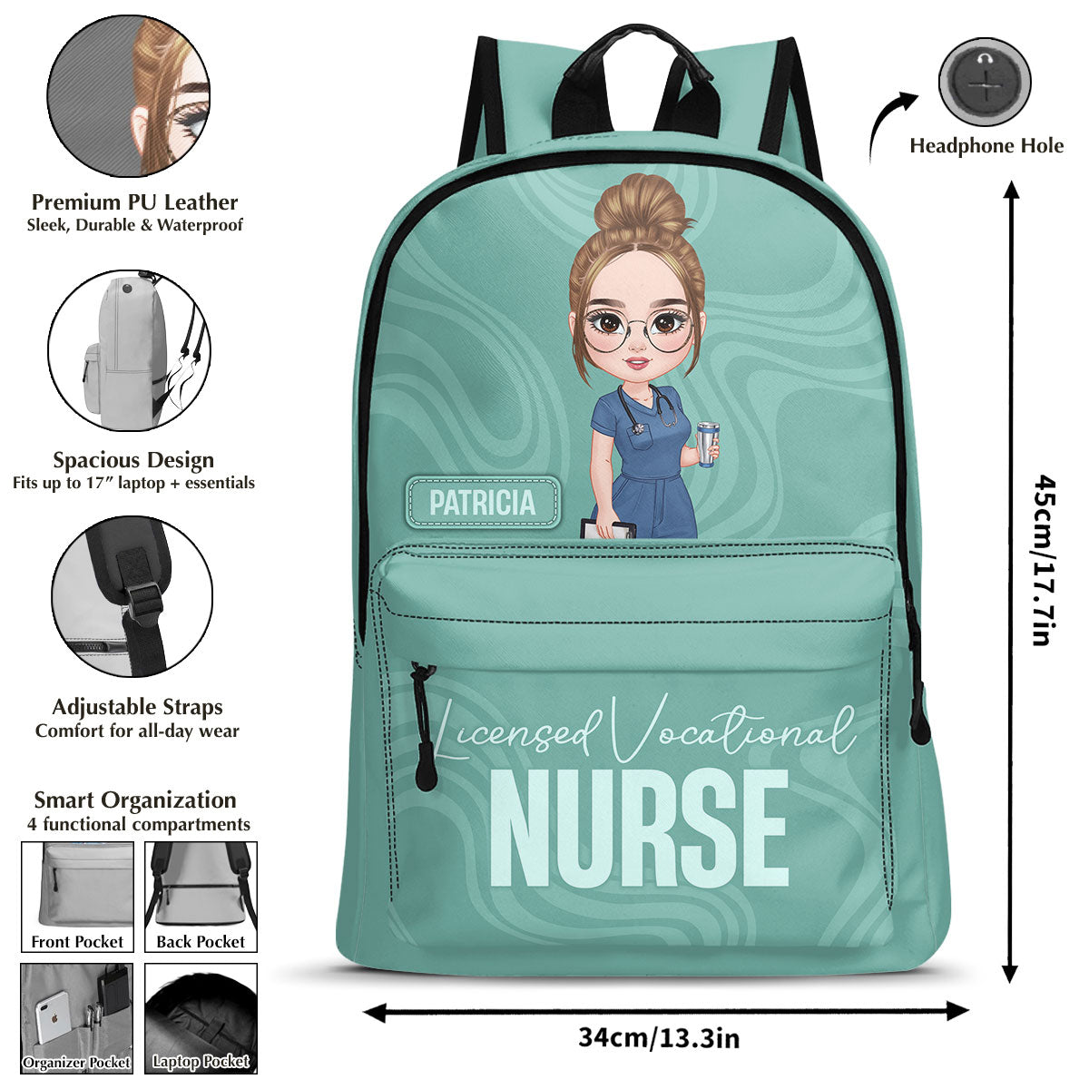 Basic Nurse - Personalized Backpack