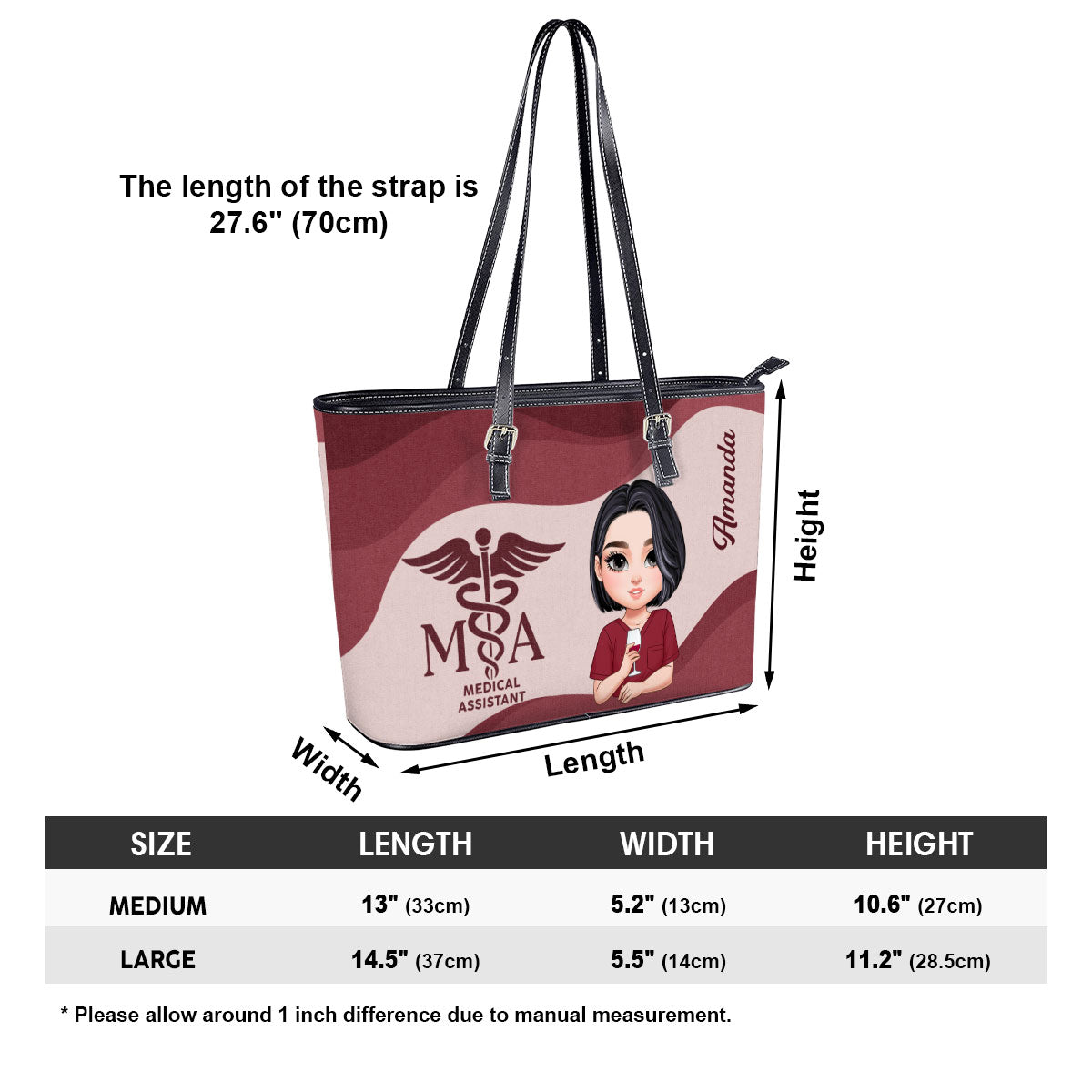 Iconic Nurse Life - Personalized Custom Nurse Leather Tote Bag Deal