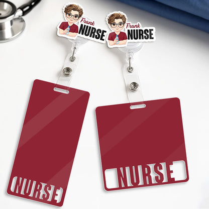 Neutral Nurse - Personalized Nurse Badge Reel & Buddy Set