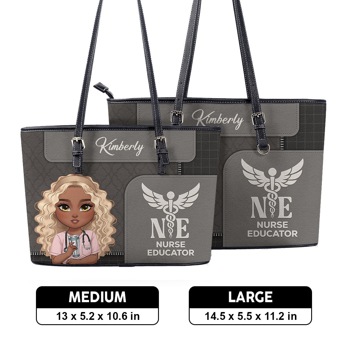 Gentle Nurse Life - Personalized Custom Nurse Leather Tote Bag