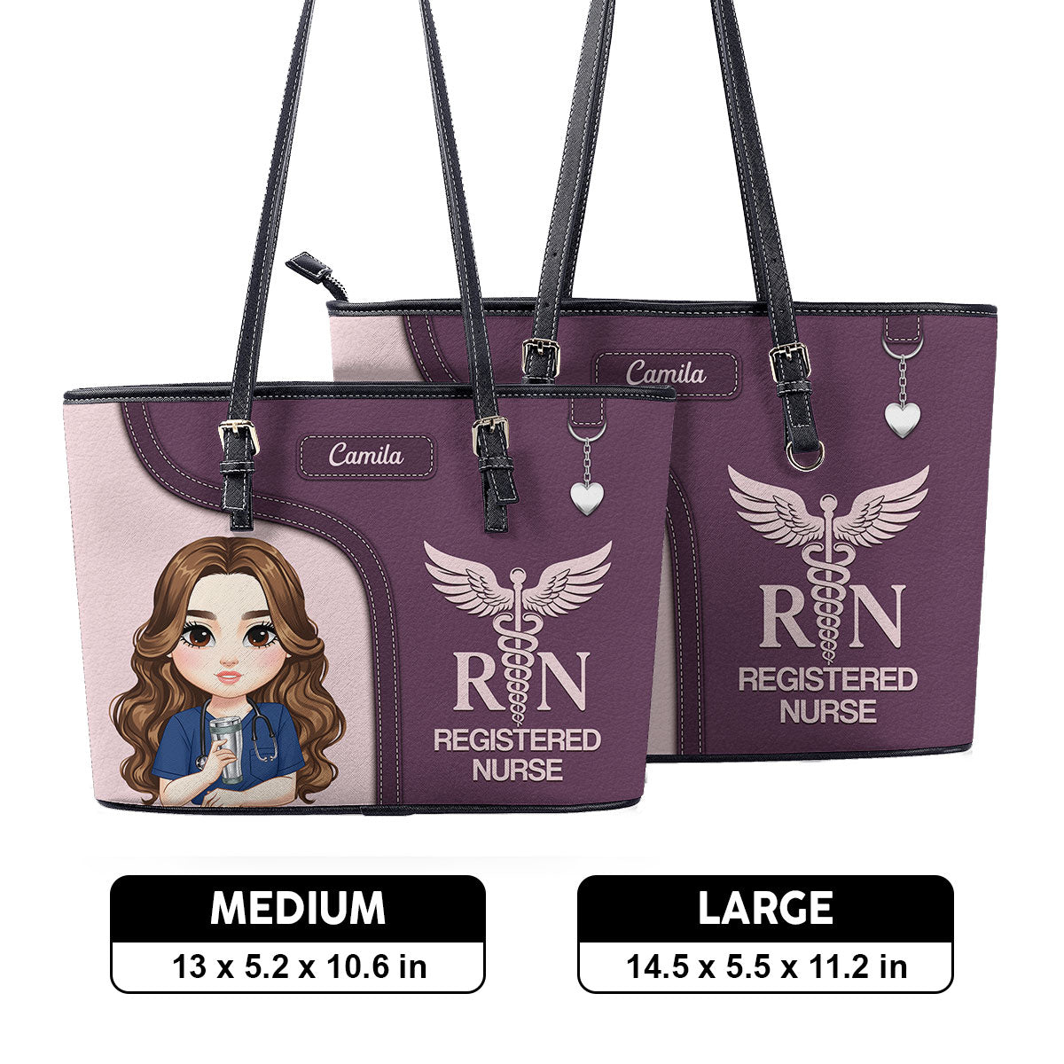 Graceful Nurse Style - Personalized Custom Nurse Leather Tote Bag Deal