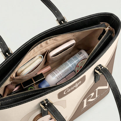 Nurse Aesthetic - Personalized Custom Nurse Leather Tote Bag