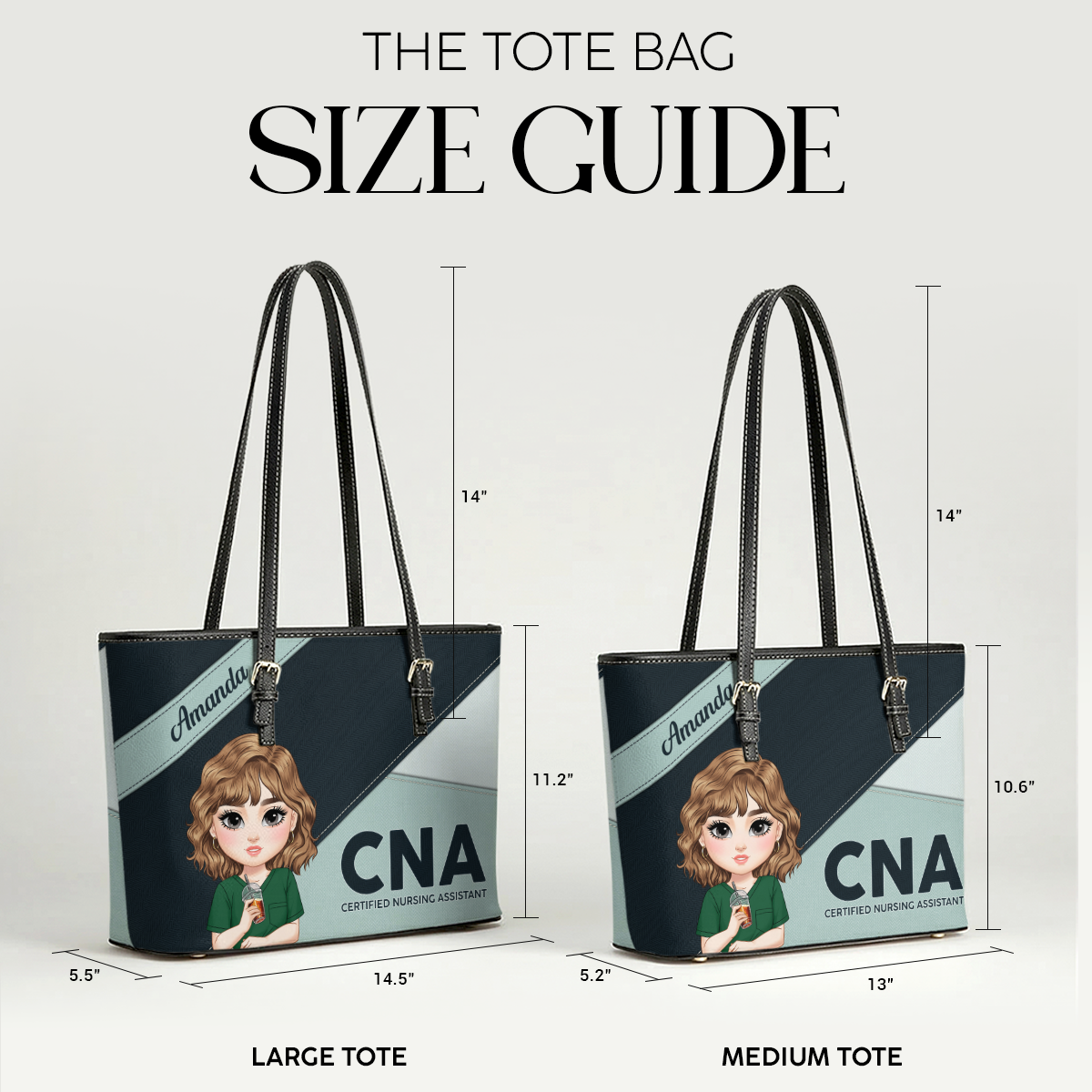 Nurse Kind Soul - Personalized Custom Nurse Leather Tote Bag