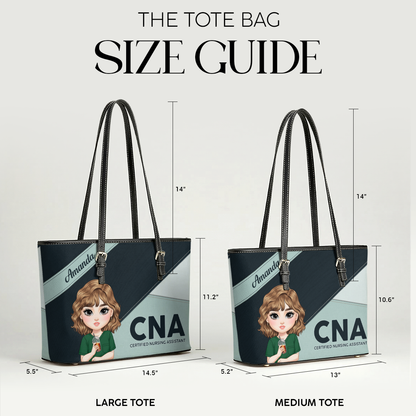 Nurse Kind Soul - Personalized Custom Nurse Leather Tote Bag