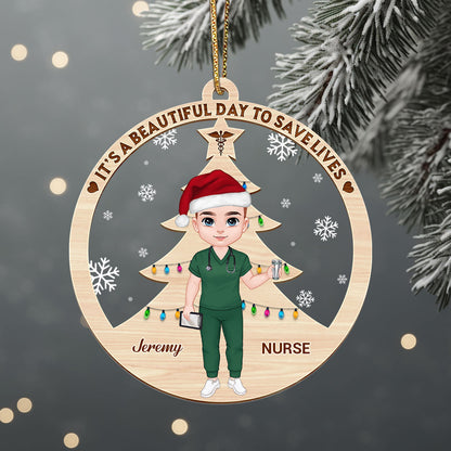 Beautiful Day - Personalized Nurse Acrylic Ornament