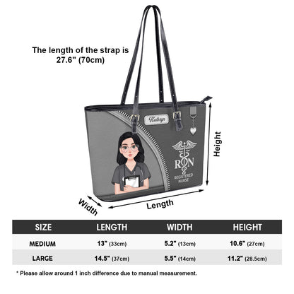 Great Nurse Life - Personalized Custom Nurse Leather Tote Bag