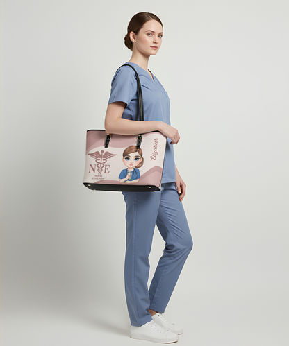 Iconic Nurse Life - Personalized Custom Nurse Leather Tote Bag