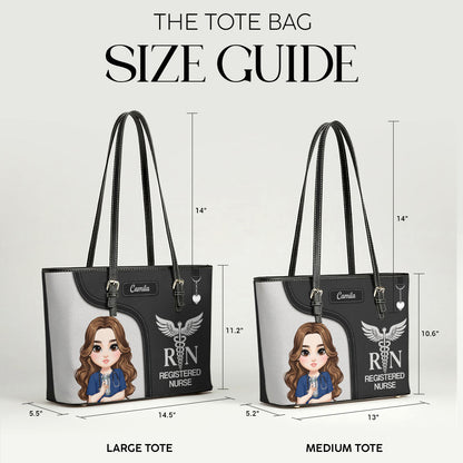 Graceful Nurse Style - Personalized Custom Nurse Leather Tote Bag
