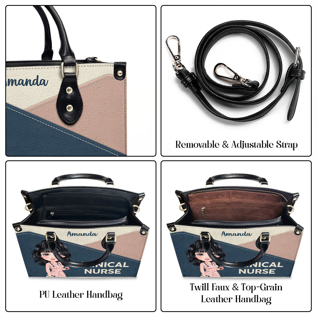 Regular Nurse But Cooler - Personalized Custom Leather Handbag