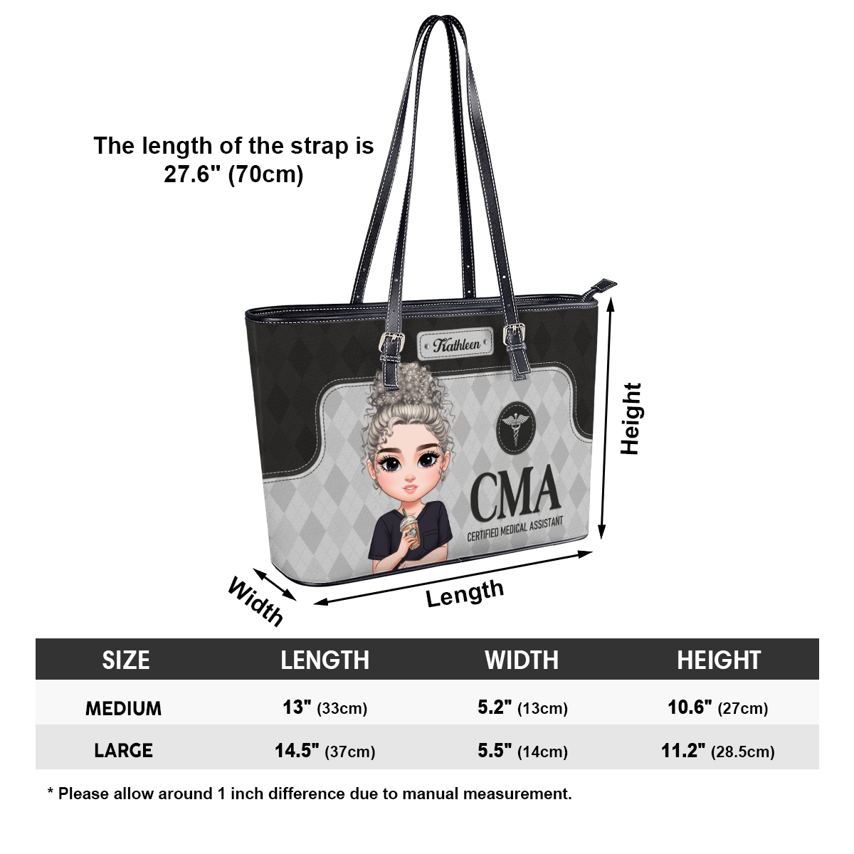 Nurse Signature Style - Personalized Custom Nurse Leather Tote Bag