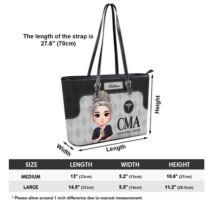 Nurse Signature Style - Personalized Custom Nurse Leather Tote Bag