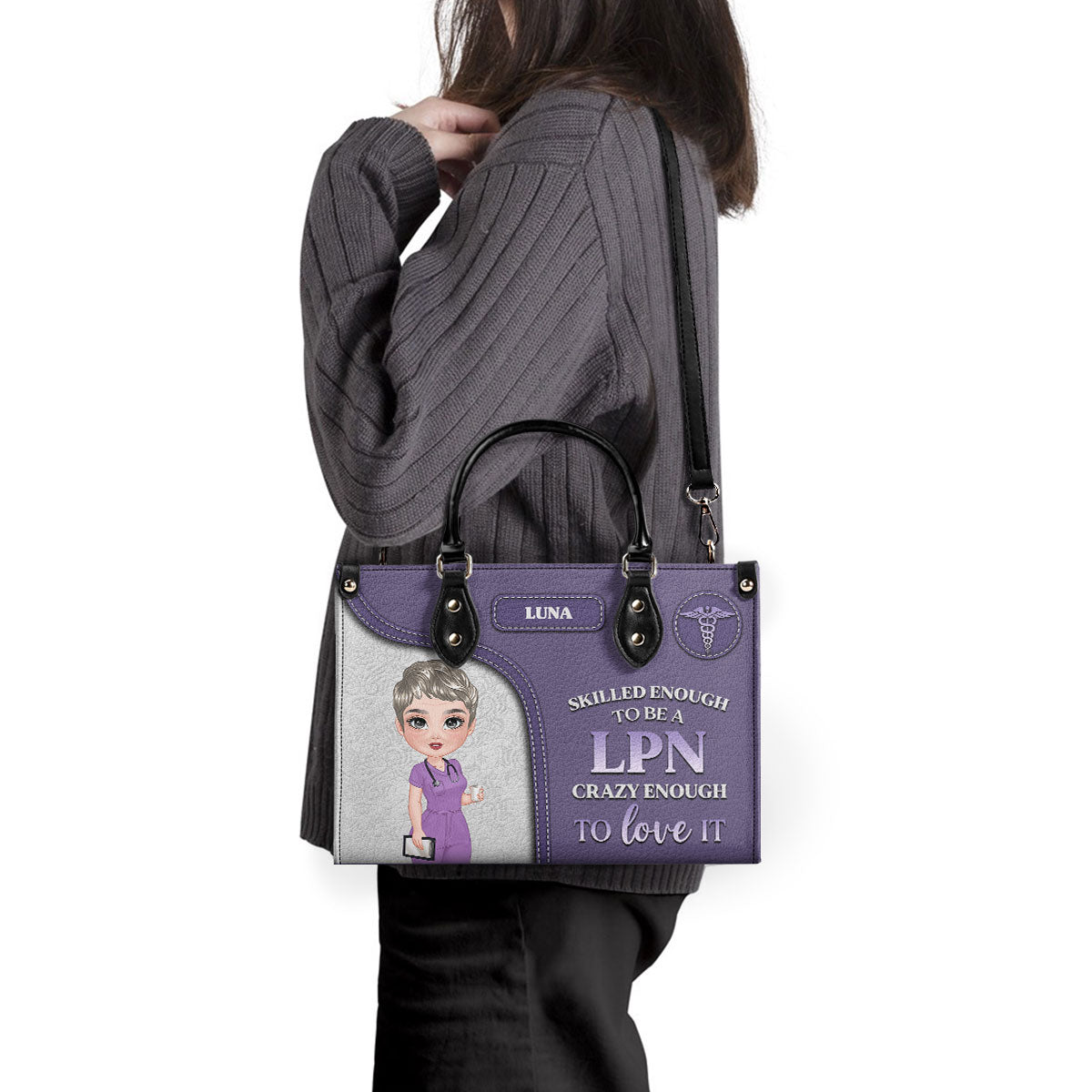 Nurse Skilled Enough - Personalized Custom Leather Handbag