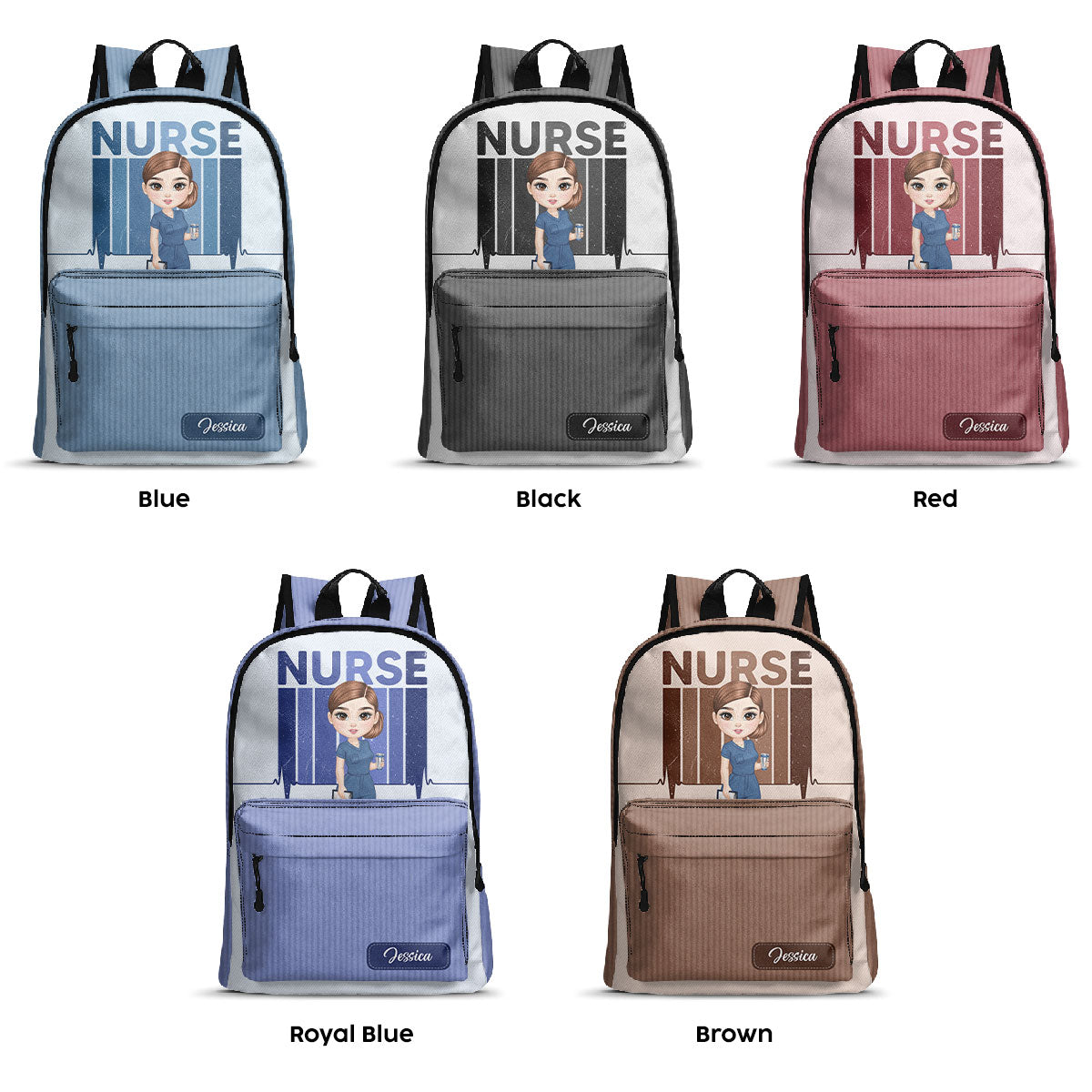 Nurse Color Scrubs - Personalized Backpack