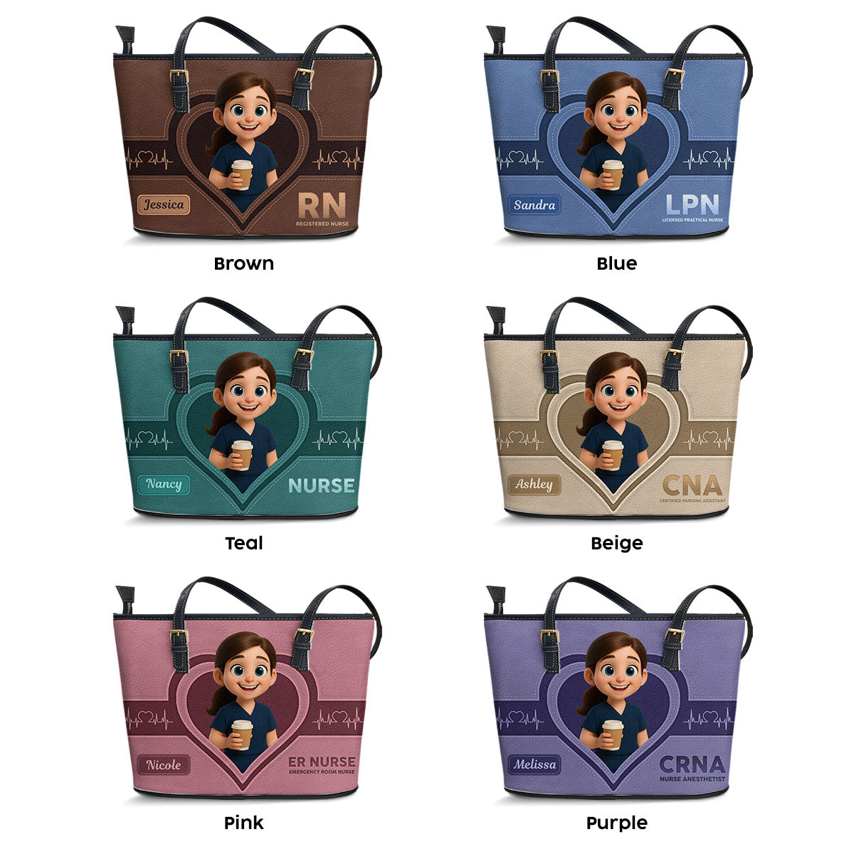 The Scrub Life Photo - Personalized Custom Nurse Leather Tote Bag