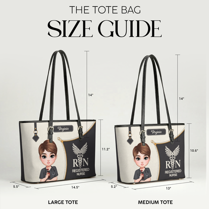 Elevated Nurse Life - Personalized Custom Nurse Leather Tote Bag