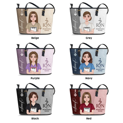 Endless Love Nurse - Personalized Custom Nurse Leather Tote Bag