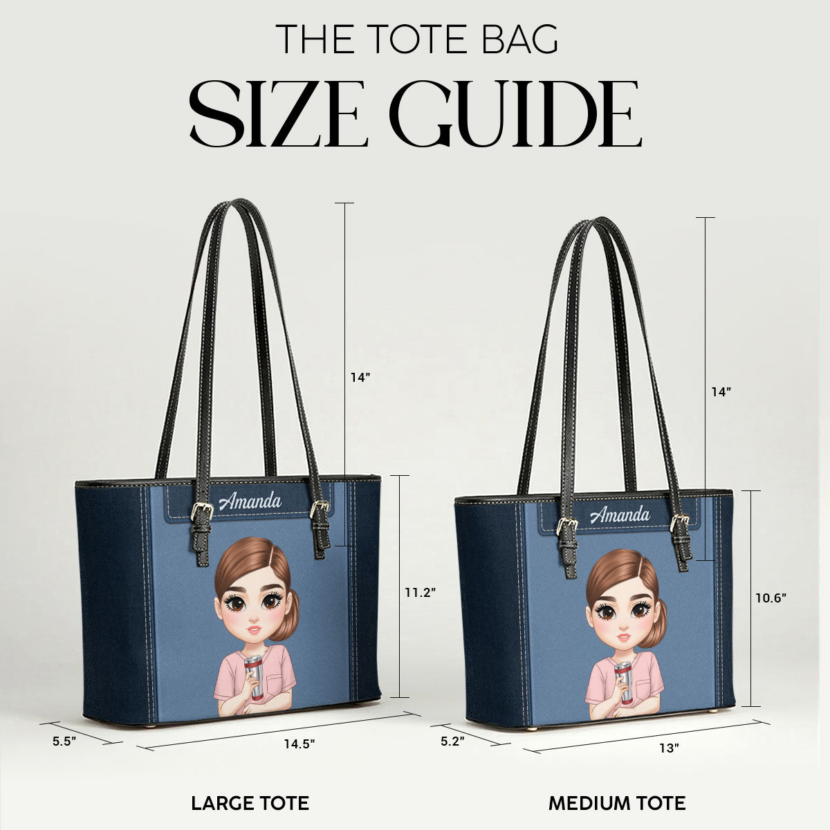 Change The World - Personalized 2-Sided Custom Nurse Leather Tote Bag