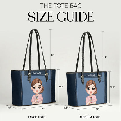 Change The World - Personalized 2-Sided Custom Nurse Leather Tote Bag